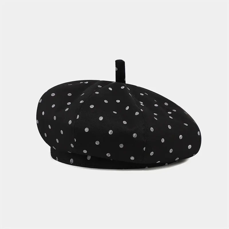 Four Seasons Cotton Dot Print Newsboy Caps