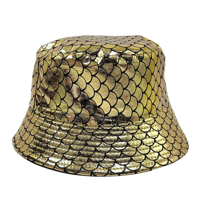 Colorful Shiny Leather Two Sided Fisherman Hat Women's and Men's