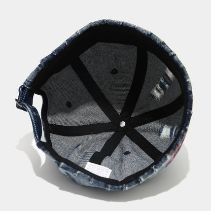 Denim Docker Cap Without Visor Tear Style Hole Brimless Caps
