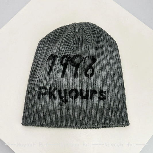 New Men Women Bandhnu Jacquard Number Letters Knitted Hats