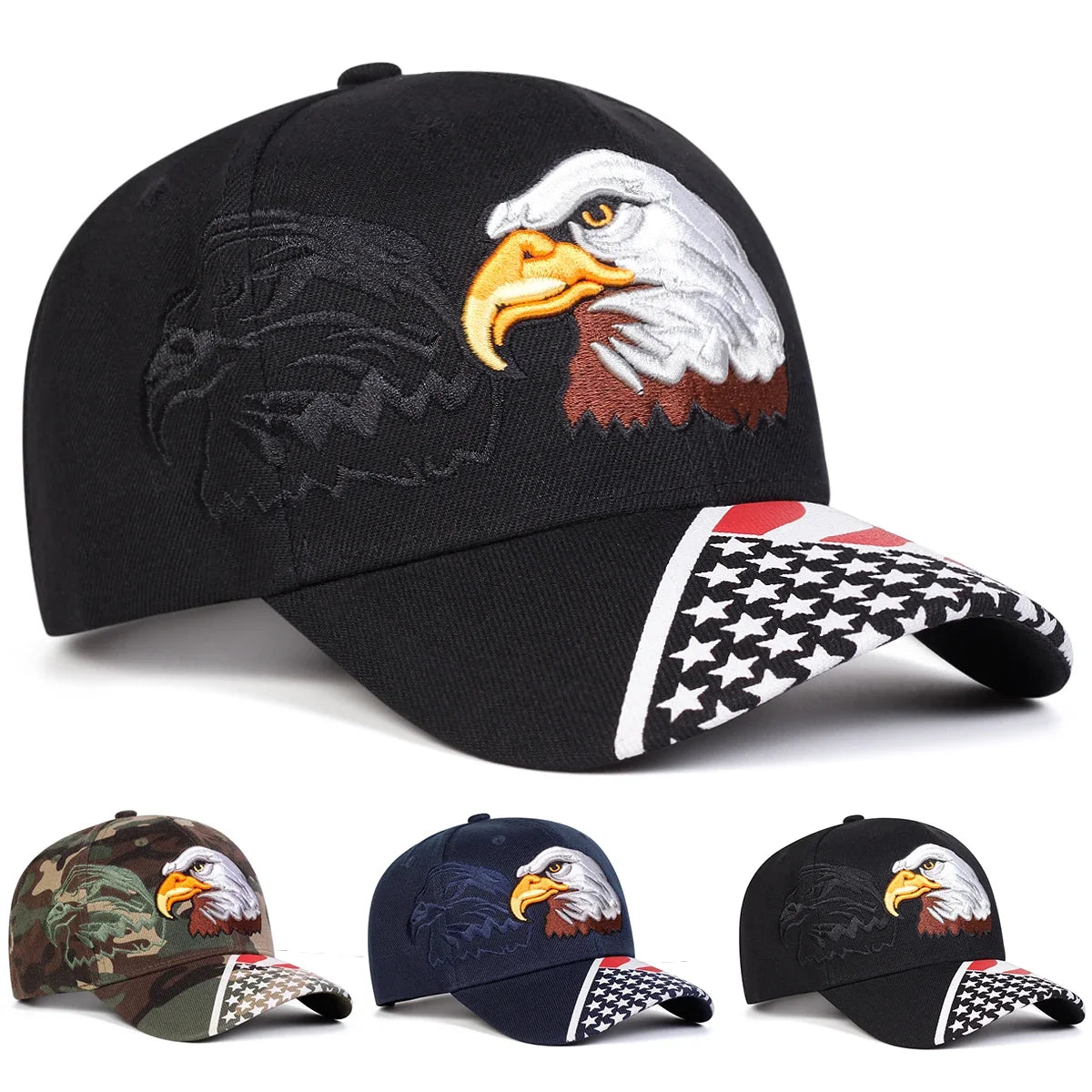 Unisex Eagle Embroidery Baseball Caps Spring Autumn Outdoor Sports Cap