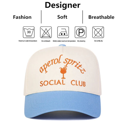 Unisex Social Club Embroidery Baseball Caps Spring Autumn