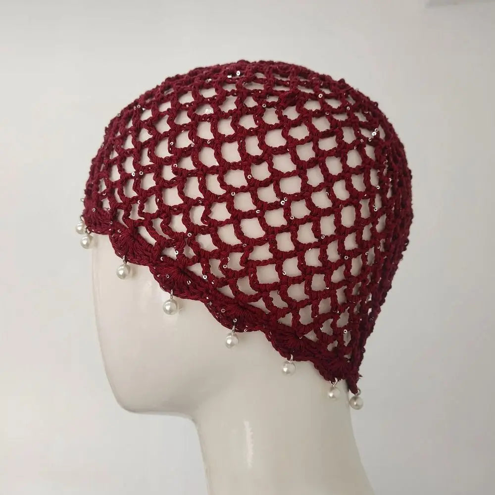 Fashion Hollowed Out Woven Pullover Hats Crochet Breathable Beret Cap