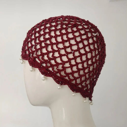 Fashion Hollowed Out Woven Pullover Hats Crochet Breathable Beret Cap