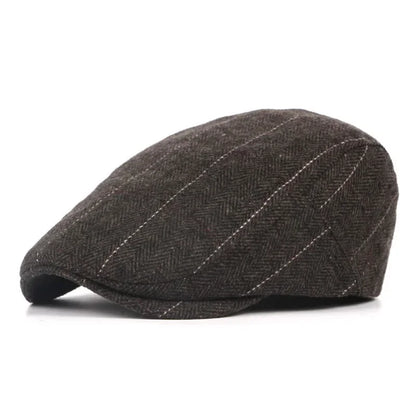 High Quality Autumn Winter Wool Herringbone Flat Cap