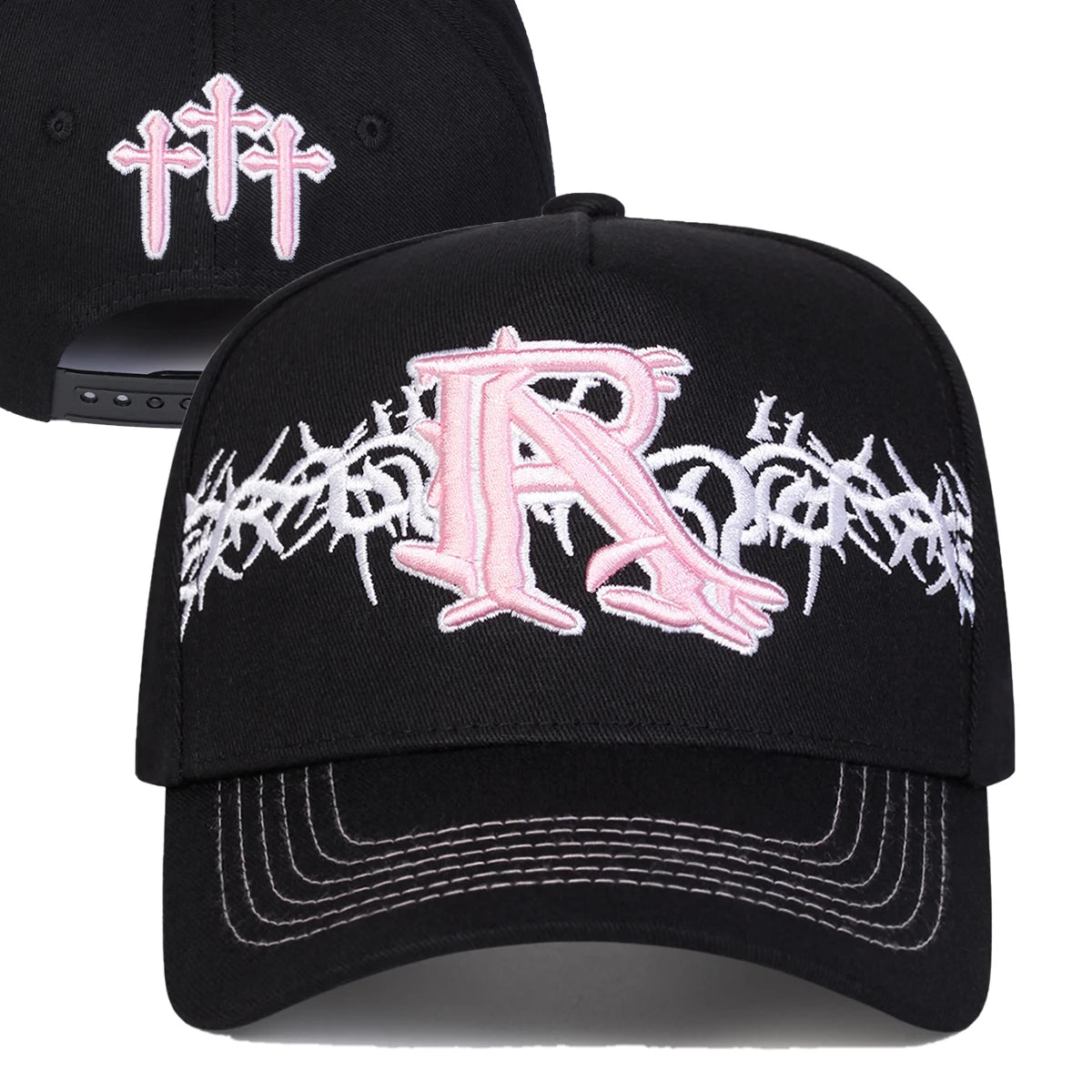 Unisex R Cross Embroidery Baseball Caps Spring Autumn Outdoor Adjustable Casual Hats Sunscreen Hat Sports Cap