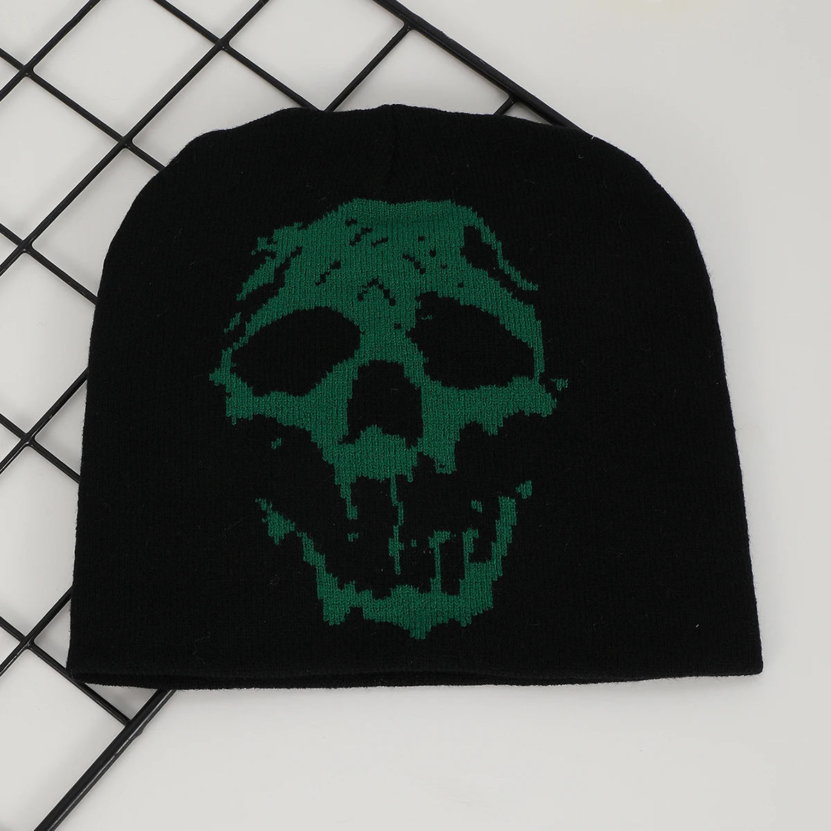 European And American Style Trendy Skull Jacquard Knitted Hat