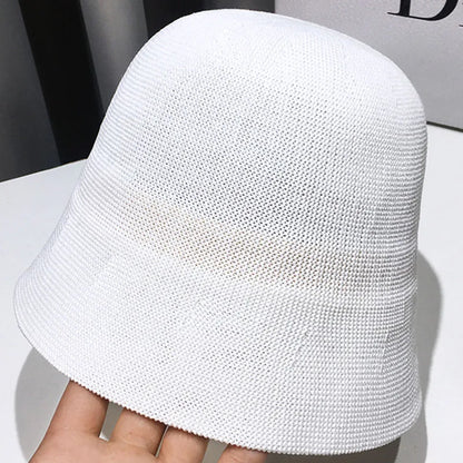Breathable  Linen Knitted Bucket Cap