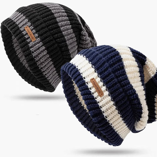 Korean Fashion Striped Knitted Hat Trend Lightweight Hat