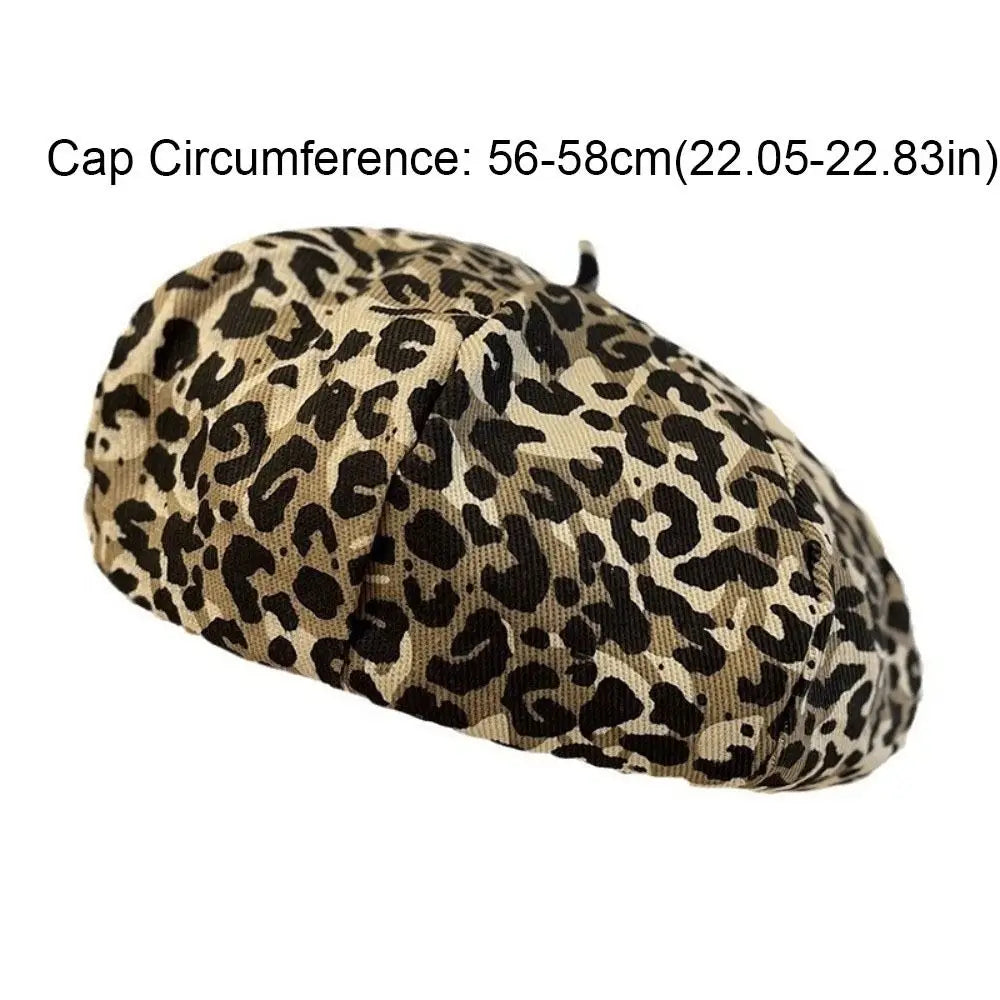 Retro Cloud Leopard Print Beret Y2K Korean Style Octagonal Cap