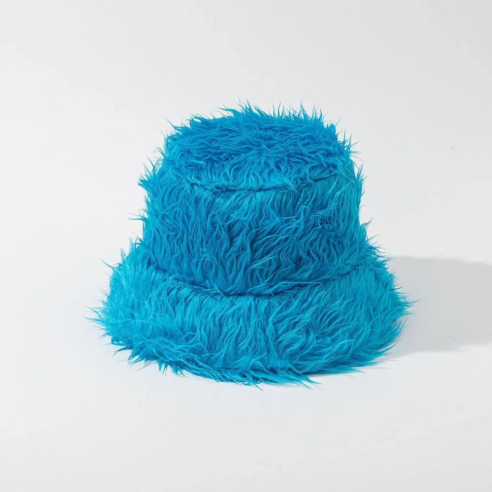 2024 Barrel Caps Funny Fashion Autumn Winter Leopard Fur Bucket Hats