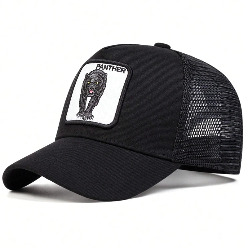 Unisex Leopard Embroidery Baseball Net Caps Spring and Summer