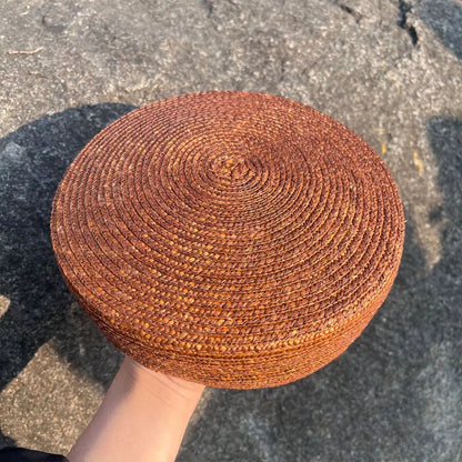 Natural Straw Sun Hat Ins Blogger Fashion Summer Flat Berets Women