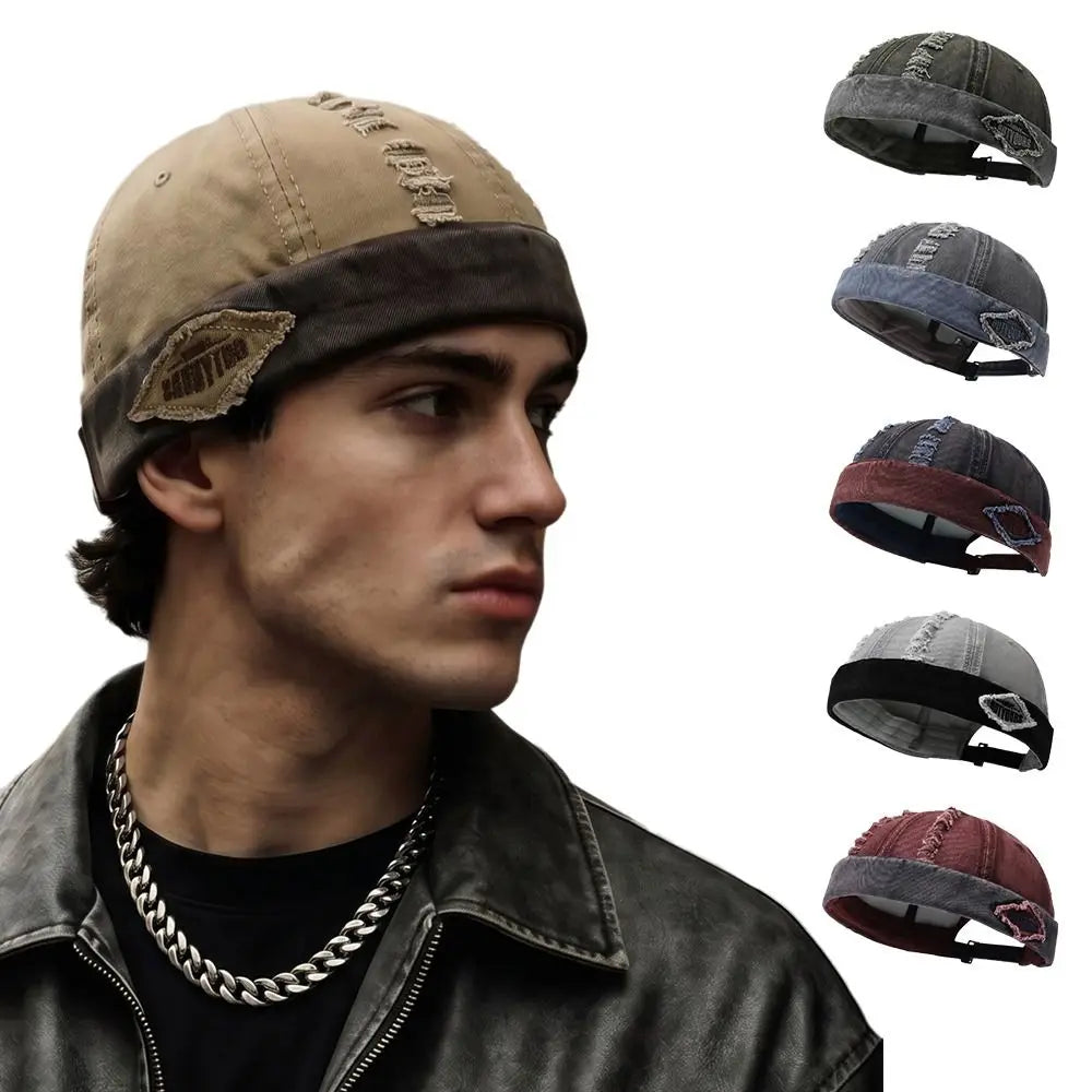 Casual Broken Hole Melon Skin Hat