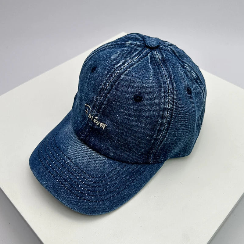 Retro Men Women Baseball Hats Cotton Embroidery Washing