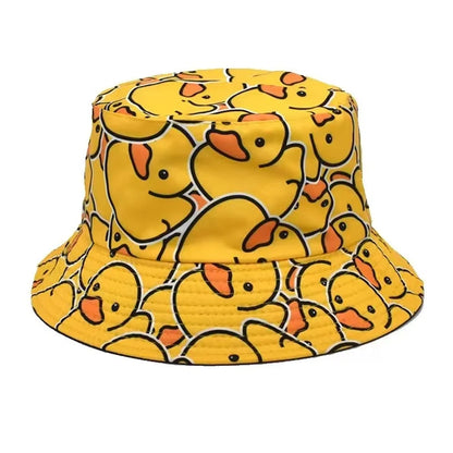Double sided Outdoor Sun Hat Hip-Hop Cap Fishing Fisherman Graffiti Hat Men Women
