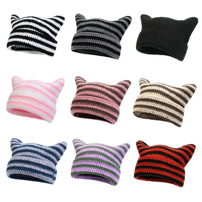 Casual Cute Cat Ears Japanese Beanie Hat