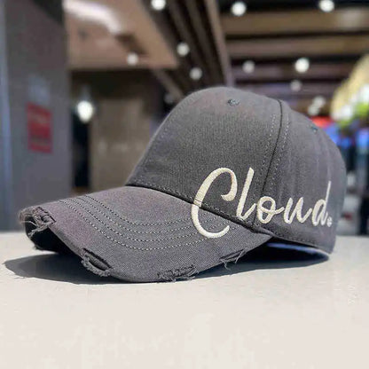 Black Side Letter Embroidered Baseball Cap for Summer
