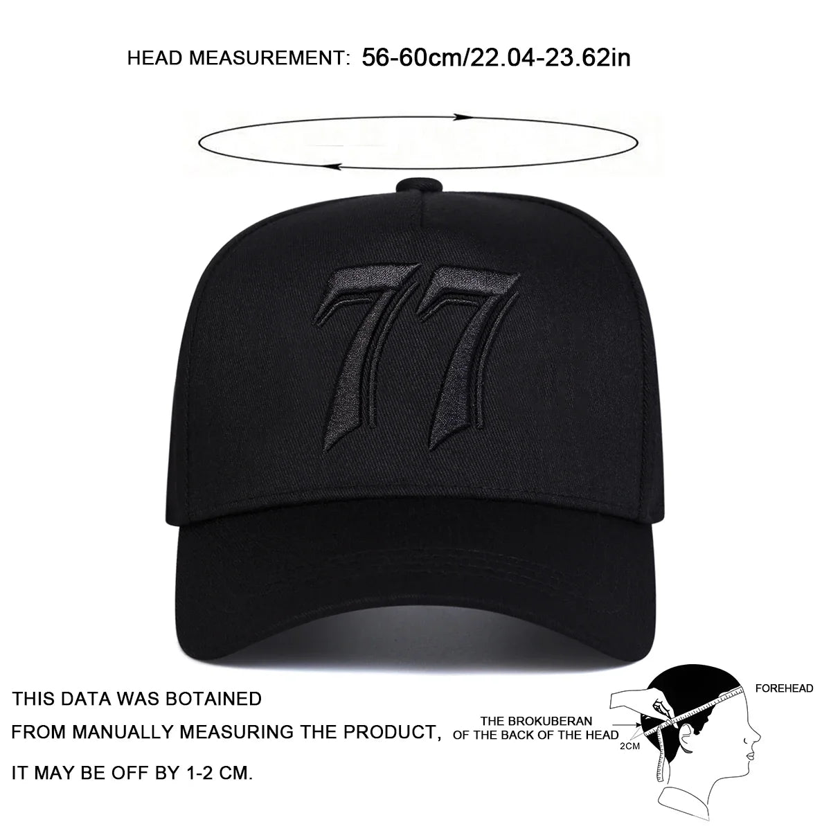 Unisex 77 Letter Embroidery Baseball Caps Spring Autumn