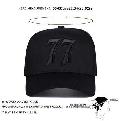 Unisex 77 Letter Embroidery Baseball Caps Spring Autumn
