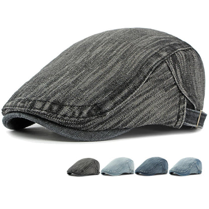 Male Female Retro Artist Painter Beret Hat Spring Summer Cotton Denim Beret Cap