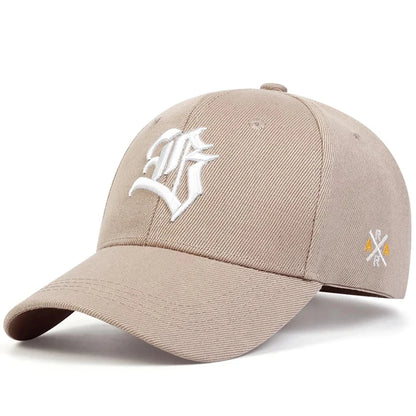 Unisex B Letter Embroidery Baseball Cap Spring and Autumn Outdoor Adjustable Casual Sunscreen Hat