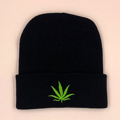 Winter Hat Maple Leaf Embroidered Weed Men And Women