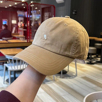Simple Letter Baseball Cap for Women Korean