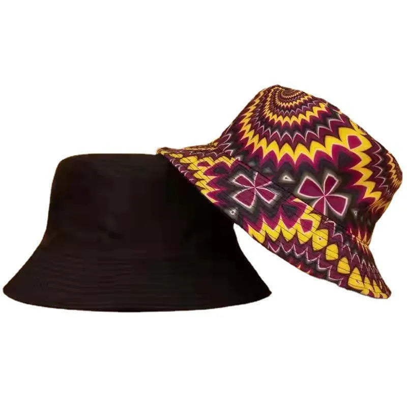 Street Graffiti Men's Bucket Hat Double-Sided Hip Hop Outdoor