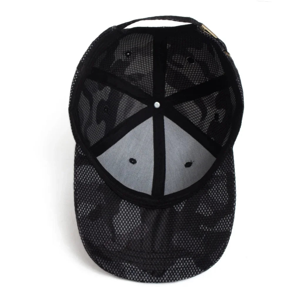 Grid Unisex Camouflage Baseball Cap Unisex Adjustable Sun Hat Men