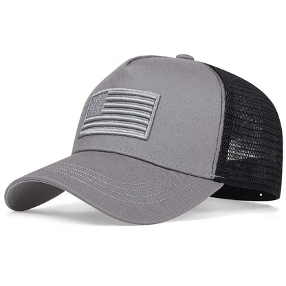Fashion American Flag Embroidery Baseball Net Caps