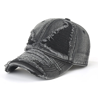 Men's And Women's Ripped Frayed Washed Denim Baseball Cap