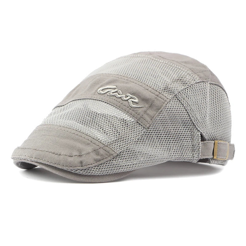 New Men Mesh Berets Visor Hats Summer Fashion Vintage Flat Caps