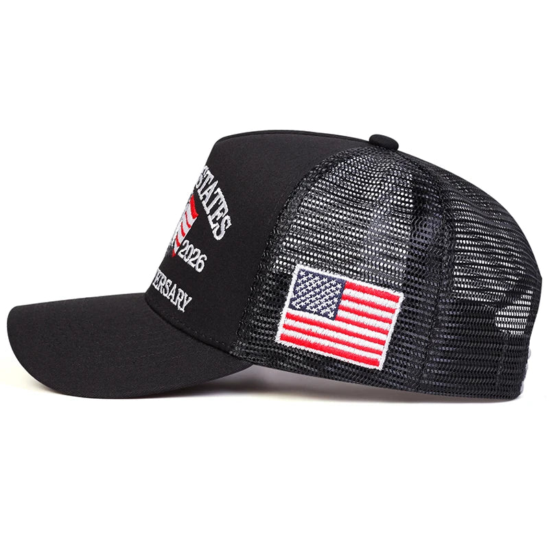 Unisex American Flag Embroidery Baseball Net Caps Spring Summer