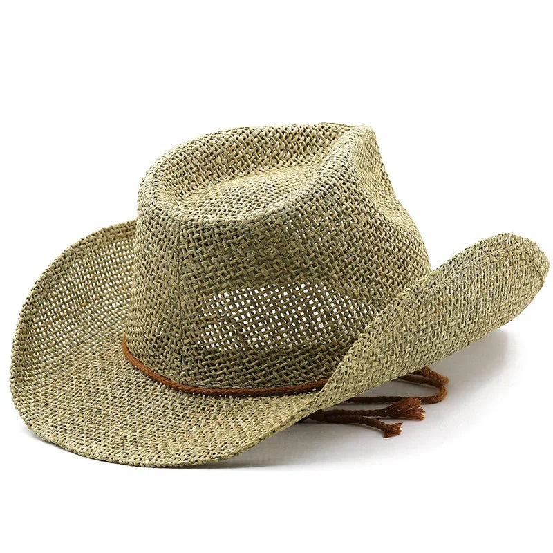 2025 Handmade Denim Straw Hat Sun Protection Beach Gift Hat