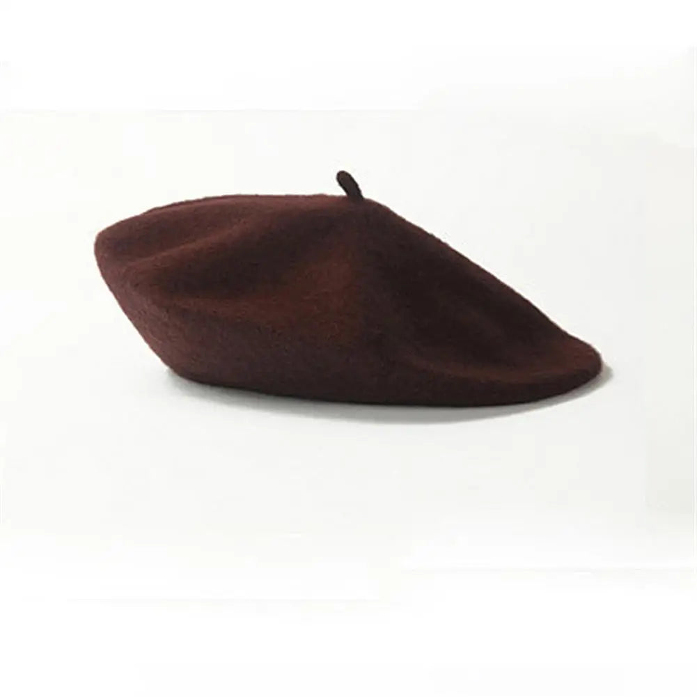 Multi-Color Wool Thick Berets Winter Autumn Artist French Retro Plain Painter Hat