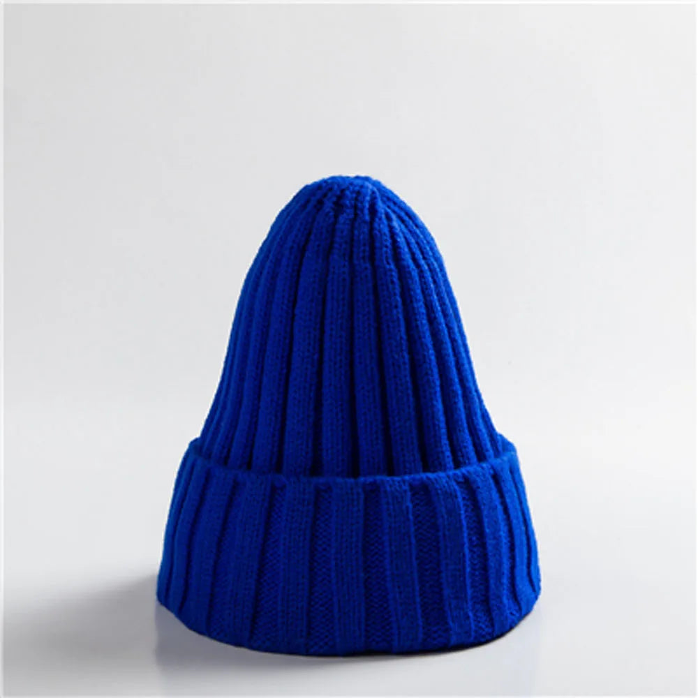Knitted  Solid Edge Curl Colored Woolen Men's And Women's