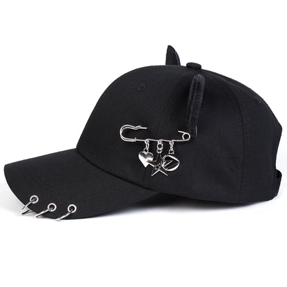 Unisex Cat Ear Pin Love Baseball Caps Spring Autumn