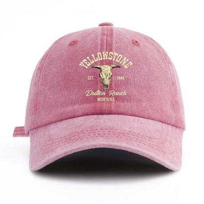 Vintage Bull Skull Western Cowboy Baseball Hats