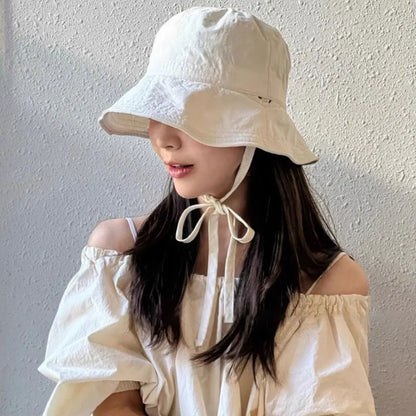 Fashion Solid Color Sunscreen Bucket Hat