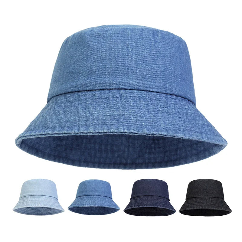 Unisex Washed Cotton Bucket Hats Outdoor Casual Fishermen Caps