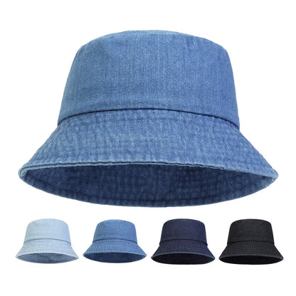 Unisex Washed Cotton Bucket Hats Outdoor Casual Fishermen Caps