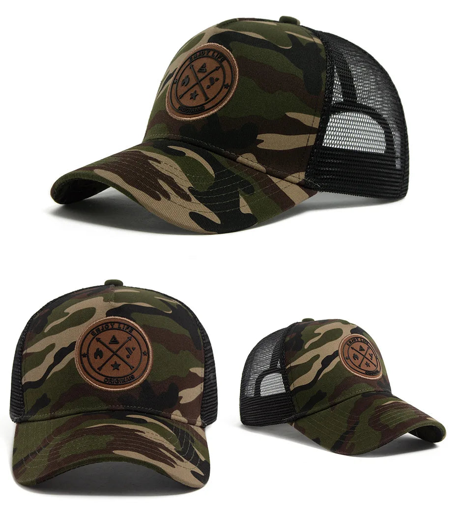 Summer Mesh Colorful camouflage Baseball Cap Women Men