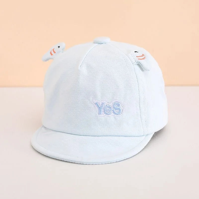 Infant Toddler Three Dimensional Small Wings YES Letter Soft Brim Baseball Cap Macaron Fresh Style