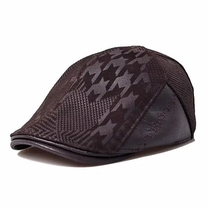 Spring 2024 Fashion European Style Genuine Leather Caps
