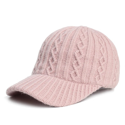 Autumn and Winter Knitted Wool Baseball Cap Korean Style Warm Solid Color Plain Duckbill Cap Versatile Fashionable