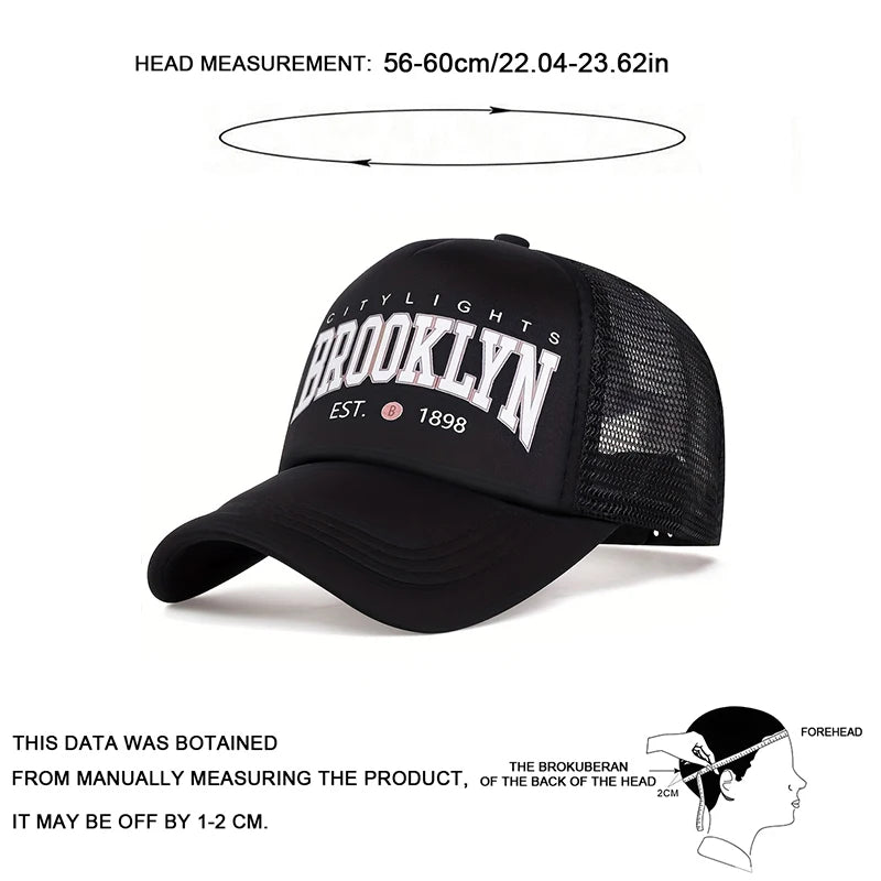 Unisex Brooklyn Printing Baseball Net Caps Spring and Summer