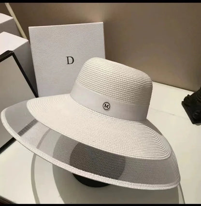 Women's Veil Mesh Sun Hat UPF 50+ Large Cloth Edge Sun Hat