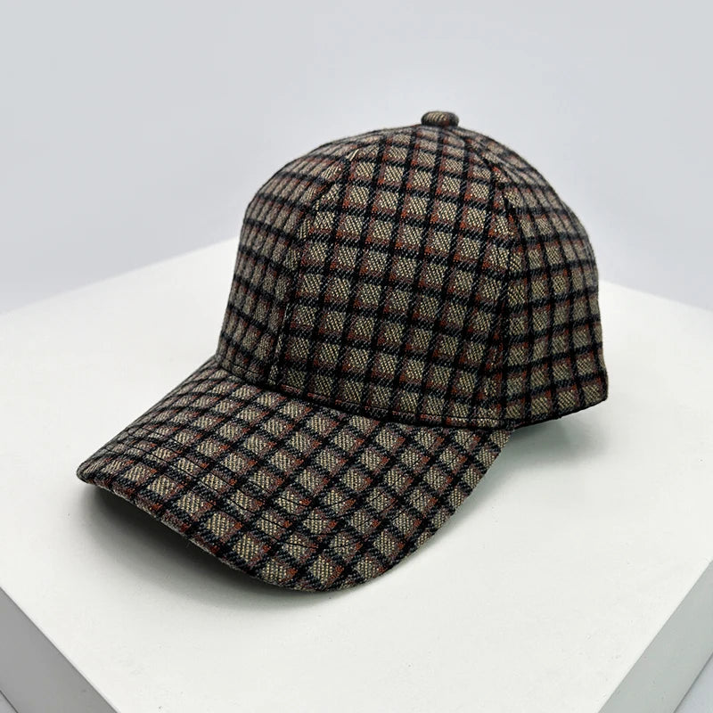 New Men Women Check Houndstooth Color Block Baseball Hats