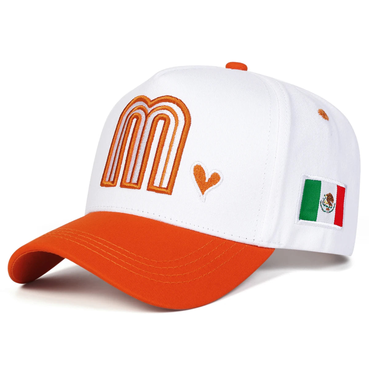 Unisex M Love Heart Embroidery Baseball Caps Spring Autumn